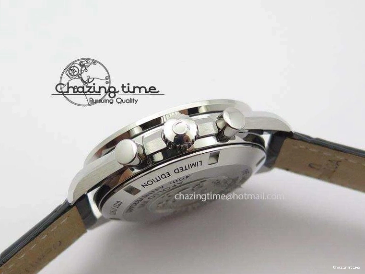 0322 Minimalist Speedmaster Apollo XVII Gray Dial On Black Leather Strap Manual Winding Chrono Movement 8222